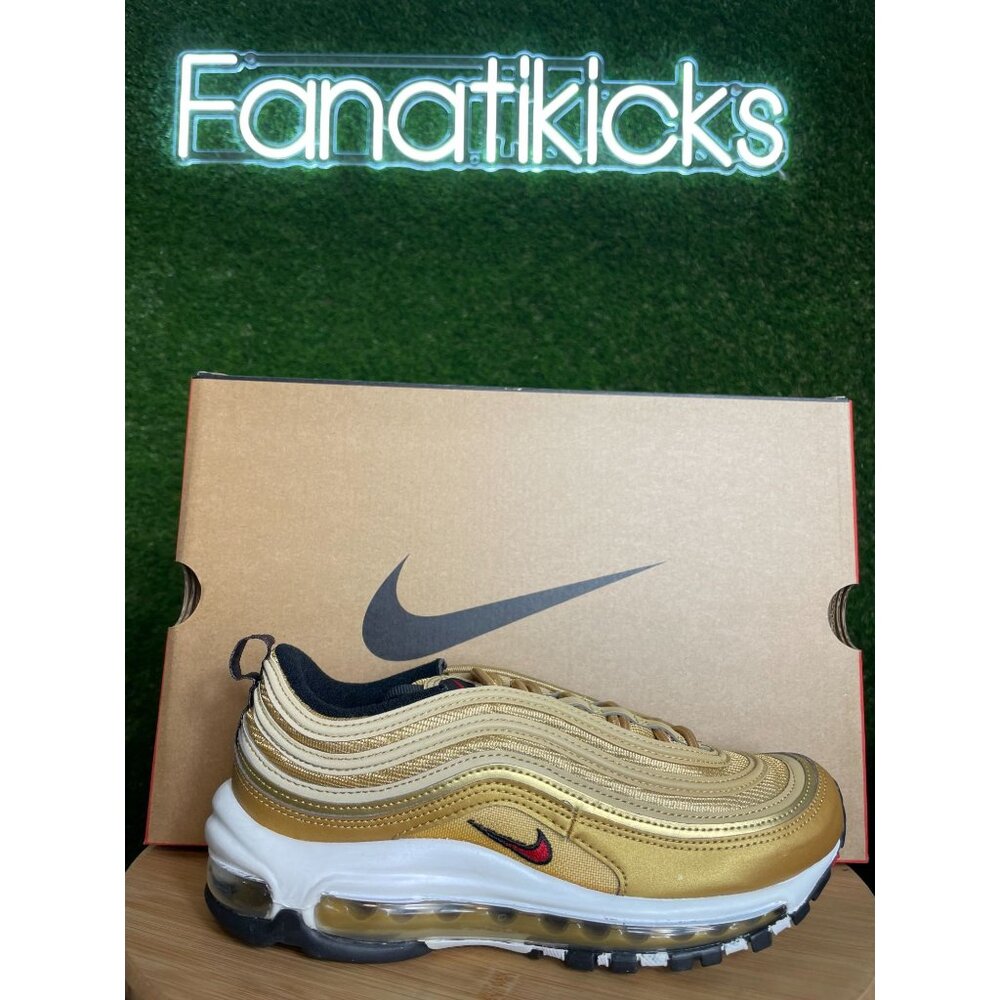 Nike Air Max 97 OG Womens Size 9 Shoes Gold White Black Sneakers NEW DQ9131-700